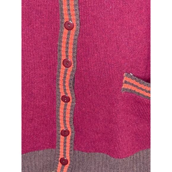 Unique Vintage Burgundy Brown Orange Cardigan Sweater 4X NWOT - Picture 3 of 5